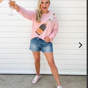 Queen of Sparkles pink champagne sweatshirt